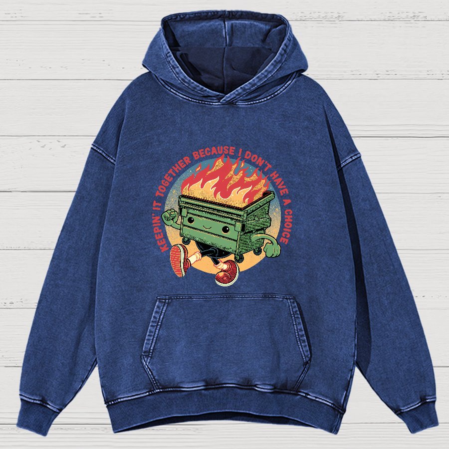 Flaming Dumpster Nerdy Vintage Distressed Hoodie