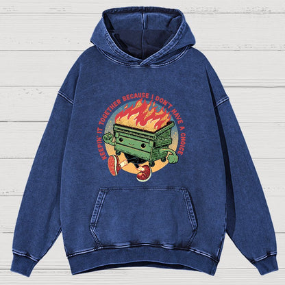 Flaming Dumpster Nerdy Vintage Distressed Hoodie