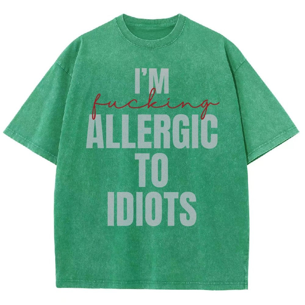 I'm Allergic to Idiots Vintage Distressed T-shirt