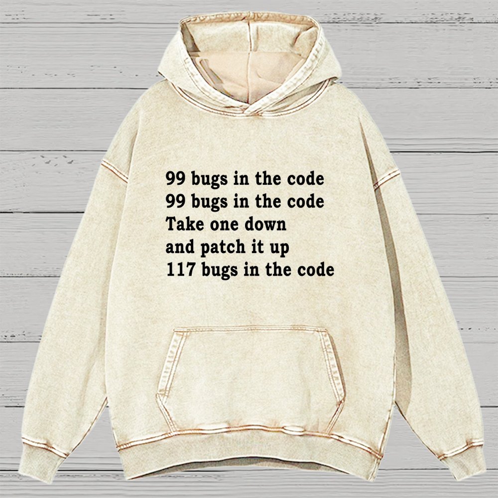99 Bugs In The Code Vintage Distressed Hoodie