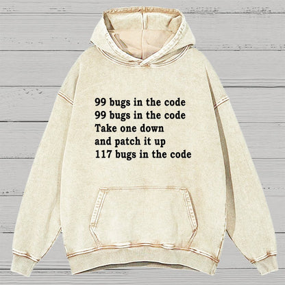 99 Bugs In The Code Vintage Distressed Hoodie