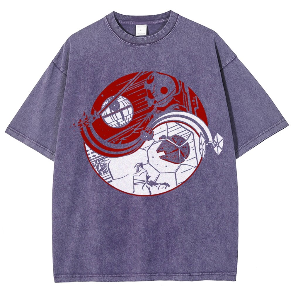 Yin Yang Vintage Distressed T-shirt