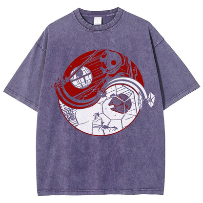 Yin Yang Vintage Distressed T-shirt