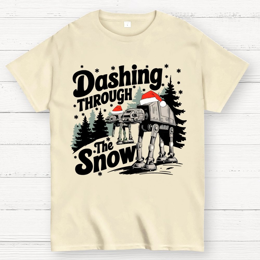 Mystery Robot Dog Crosses the Snow Christmas Geek T-Shirt