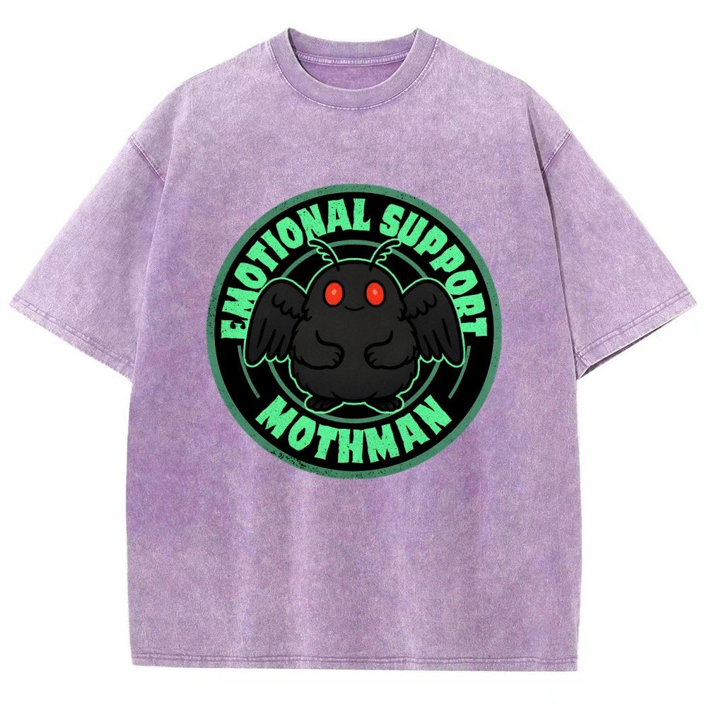 Emotional Support Mothman Vintage Distressed T-shirt