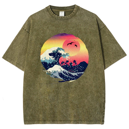 The Great Waves Vintage Distressed T-shirt