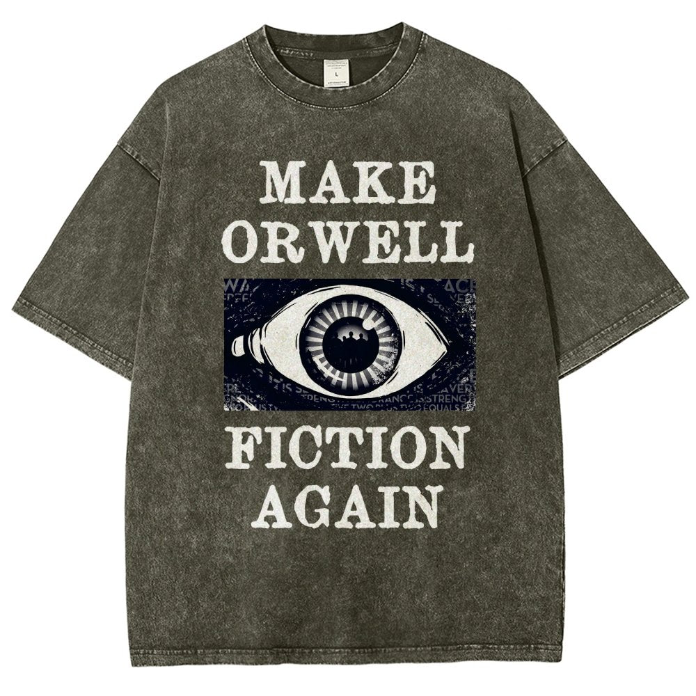 Make Orwell Fiction Again Vintage Distressed T-shirt
