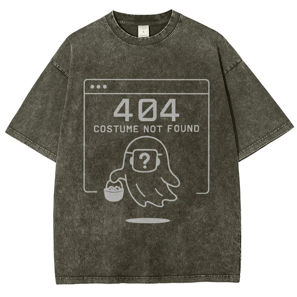 404 Costume Not Found  Funny Tech Halloween Vintage Distressed T-shirt