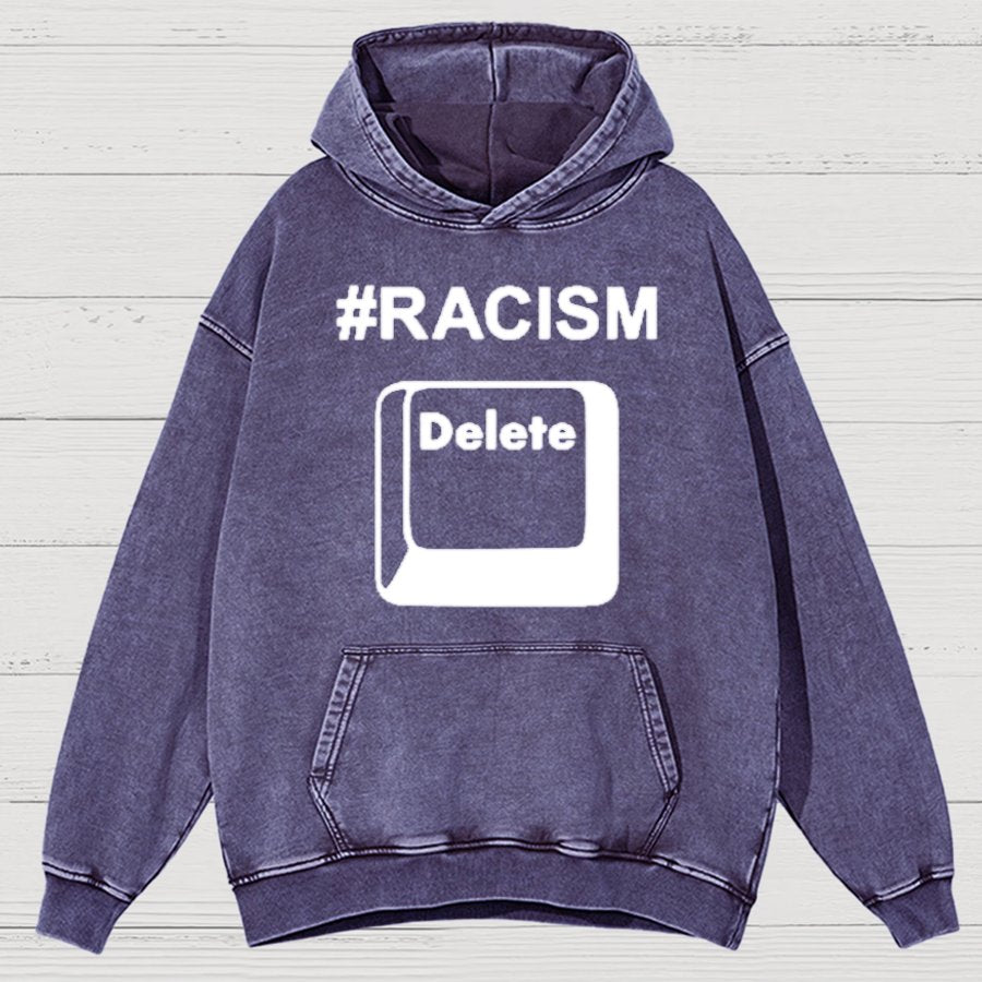 Delete Racism Now Vintage Distressed Hoodie