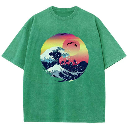 The Great Waves Vintage Distressed T-shirt