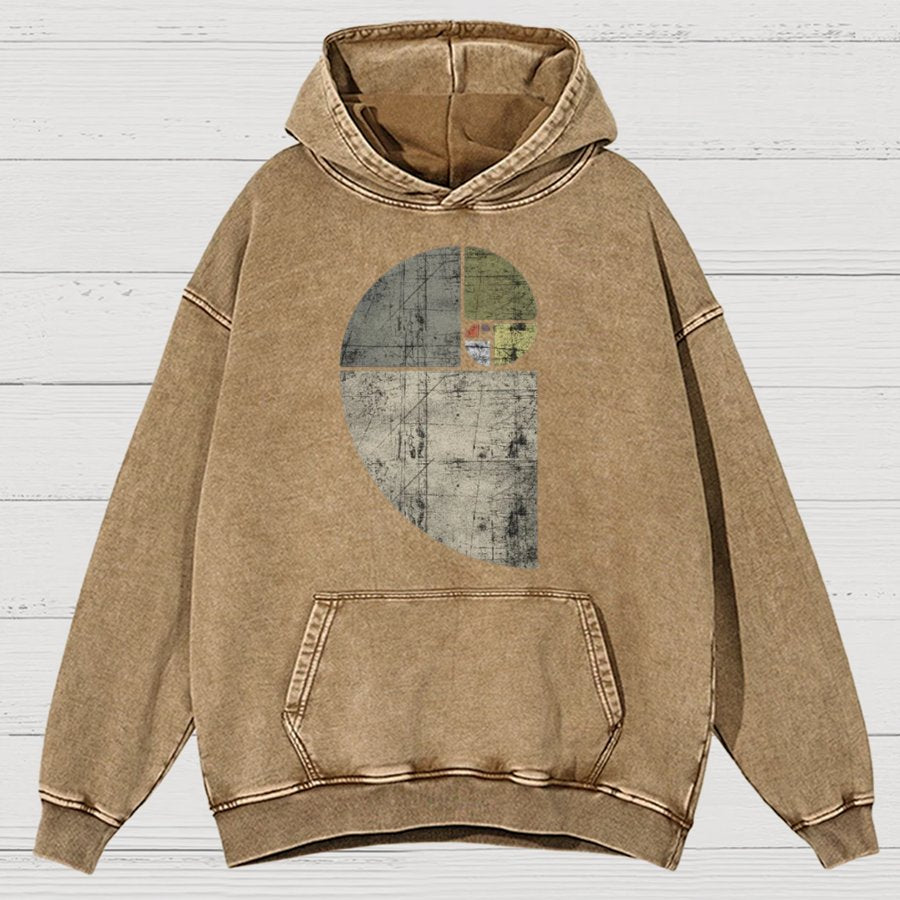 Distressed Fibonacci Spiral Geek Graphic Vintage Distressed Hoodie