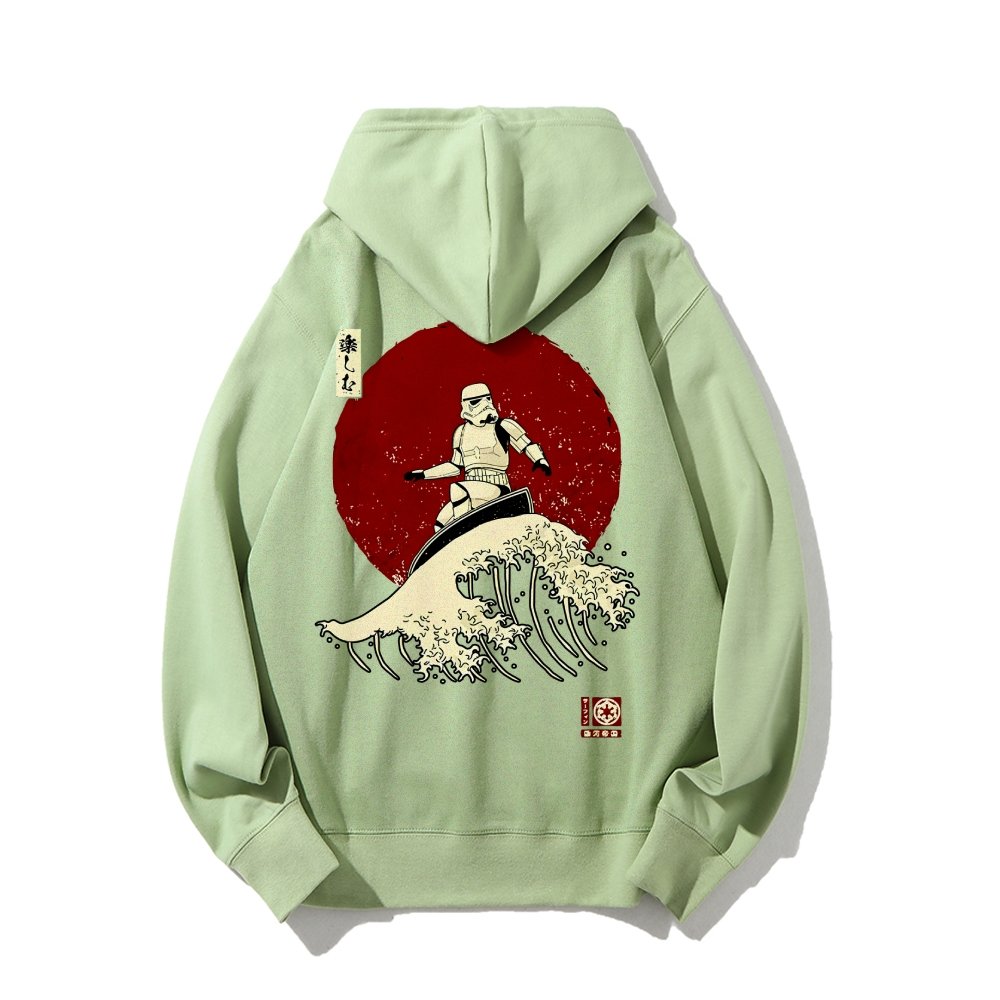 Cosmic Wave Printed Back Unisex Cotton Hoodie