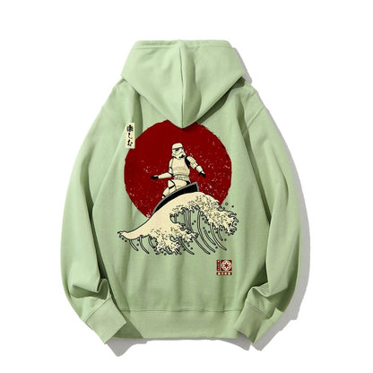 Cosmic Wave Printed Back Unisex Cotton Hoodie