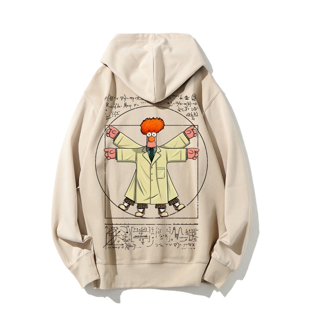 Vitruvian Puppet Printed Back Unisex Cotton Hoodie