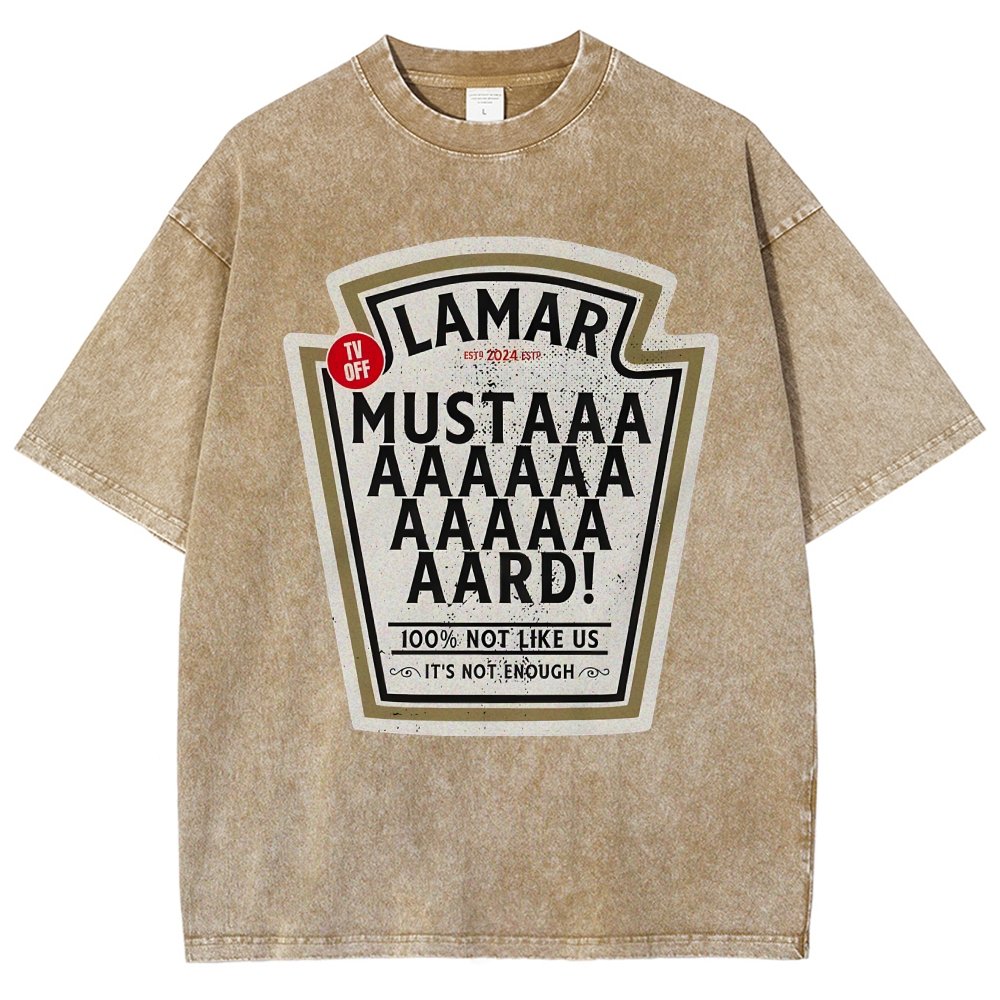 Lamar Mustard TV Off Essential Vintage Distressed T-shirt