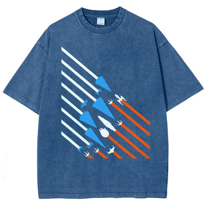 Starship Stripes Vintage Distressed T-shirt