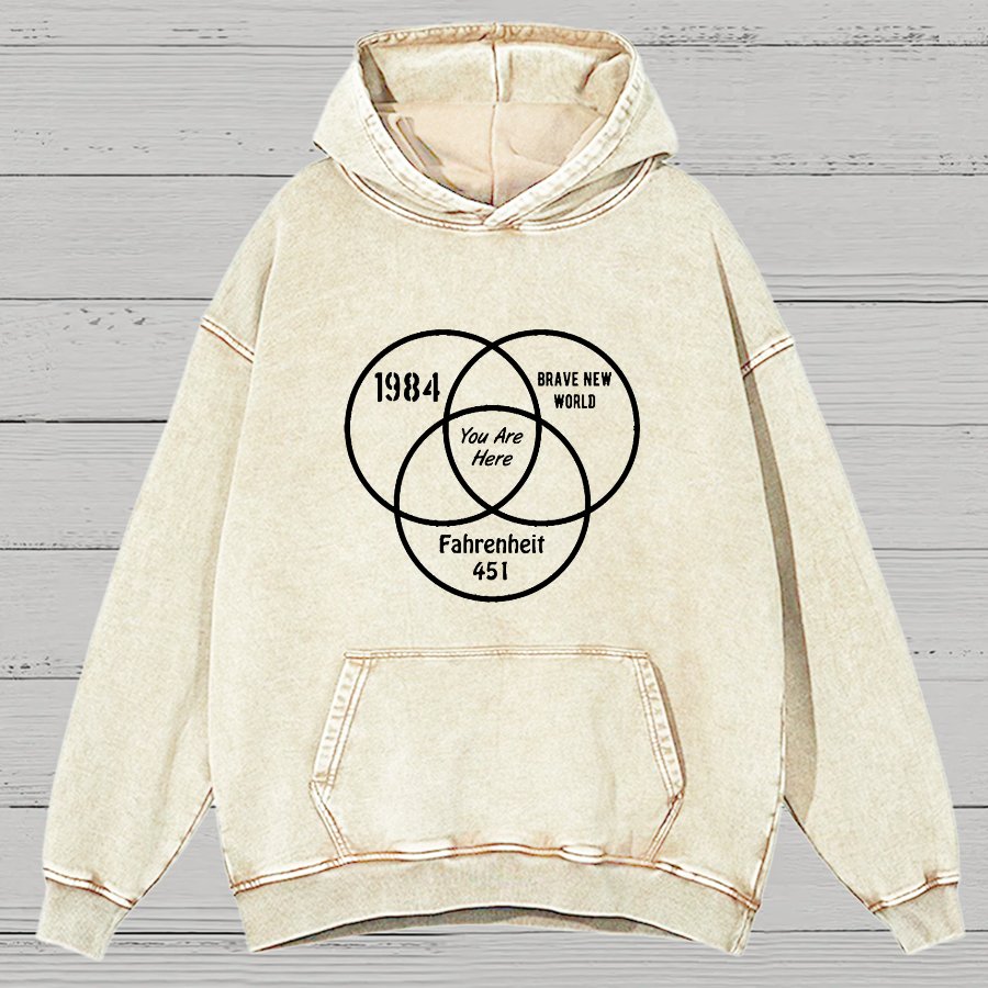 You Are Here Vintage Distressed Hoodie