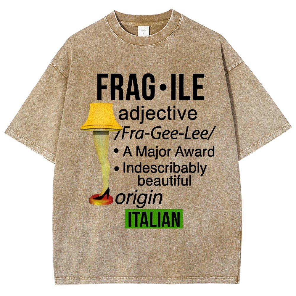 Funny Christmas Fragile Major Award Leg Lamp Vintage Distressed T-shirt