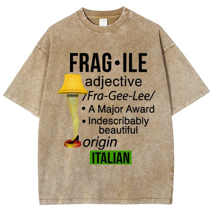 Funny Christmas Fragile Major Award Leg Lamp Vintage Distressed T-shirt
