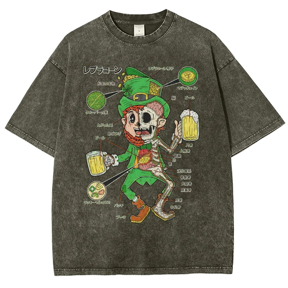 LEPRECHAUN ANATOMY-St. Patrick's Day Vintage Distressed T-shirt