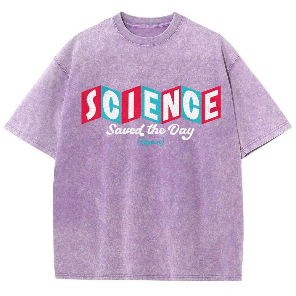 Science Saved the Day Vintage Distressed T-shirt