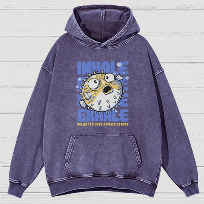 Just a Panic Attack - Funny Fish Sarcasm Vintage Distressed Hoodie