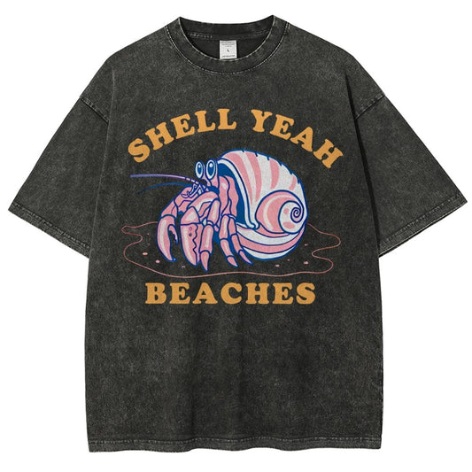 Shell Yeah Beaches Vintage Distressed T-shirt