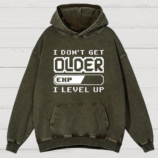 Don't Get Older, I Level UP, Nerdy Vintage Distressed Hoodie