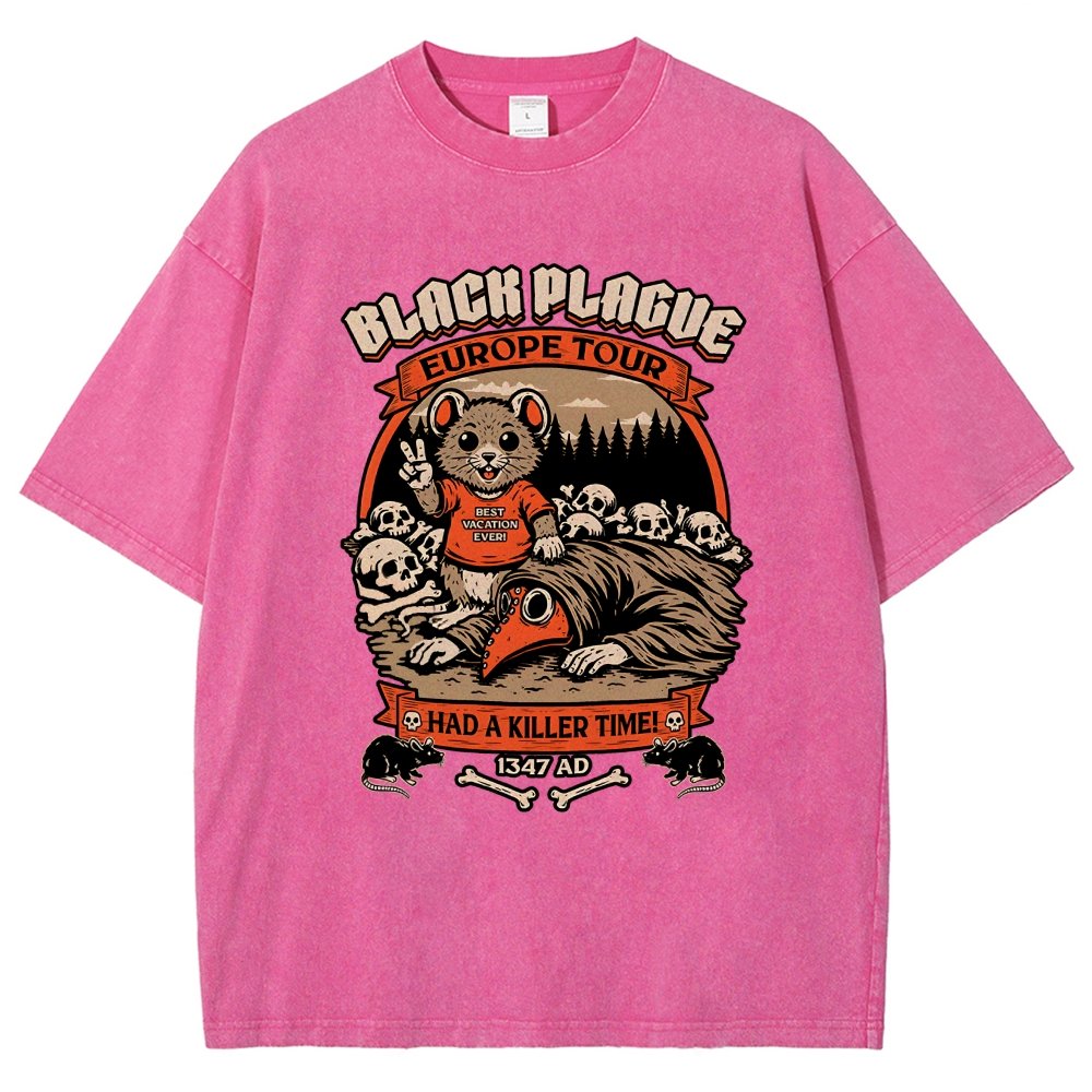 Black Plague Vacation Rat Vintage Distressed T-shirt