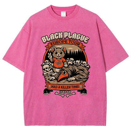 Black Plague Vacation Rat Vintage Distressed T-shirt