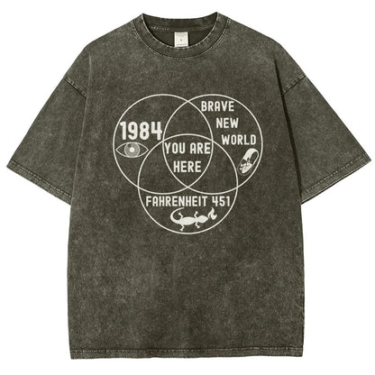 Funny Dystopian Venn Diagram Vintage Distressed T-shirt