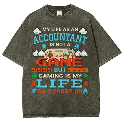 Gamer Accountant Gaming Design Quote Graphic Vintage Distressed T-shirt