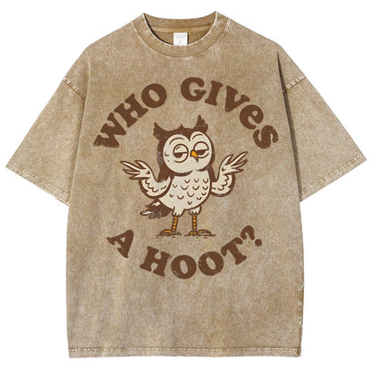 Who Gives a Hoot Vintage Distressed T-shirt