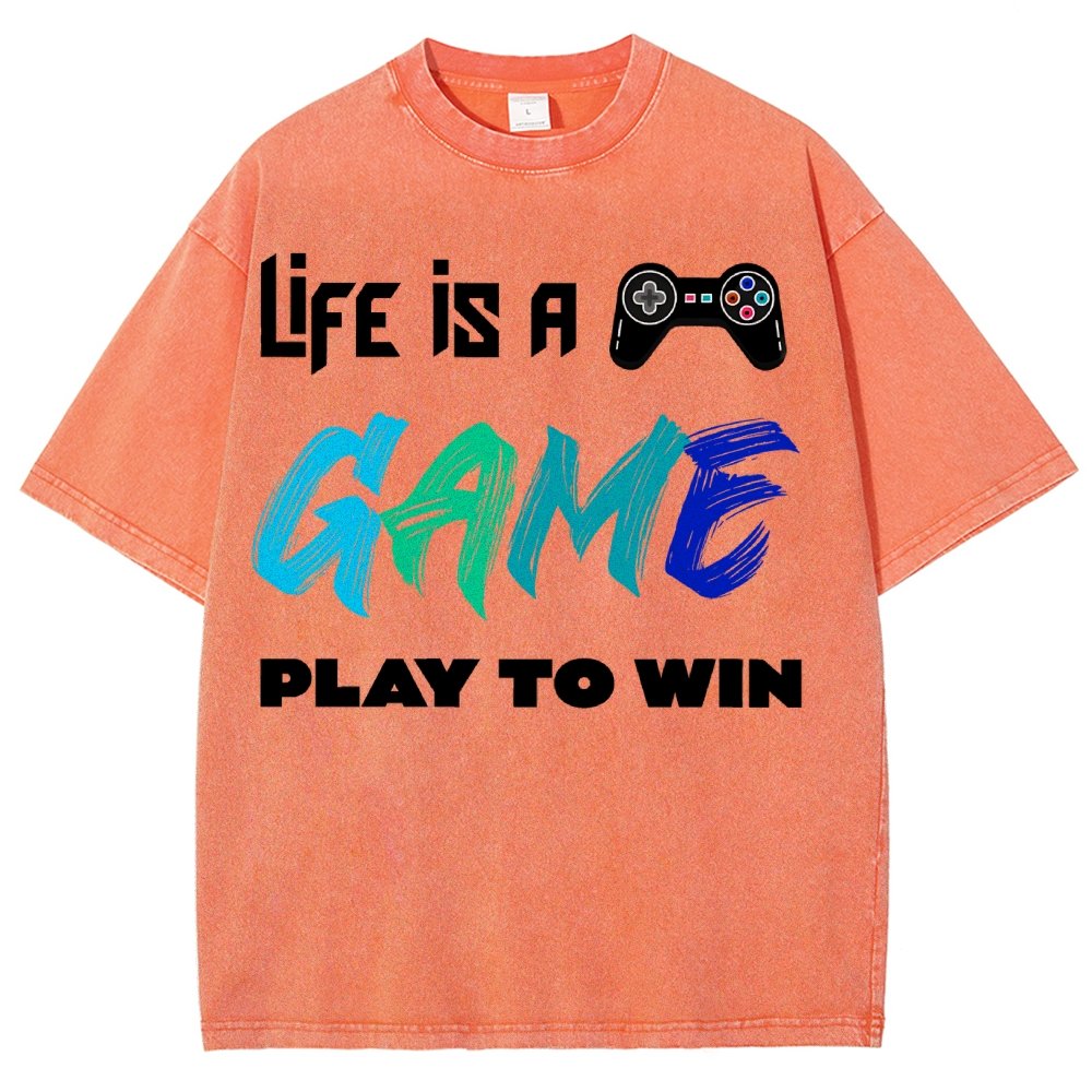 Life Is A Game Play To Win Vintage Distressed T-shirt