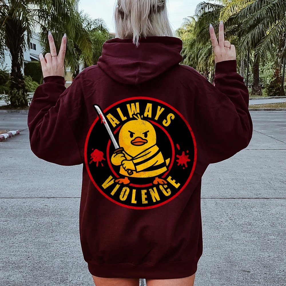 Always violence Printed Back Unisex Cotton Hoodie