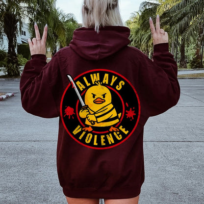 Always violence Printed Back Unisex Cotton Hoodie