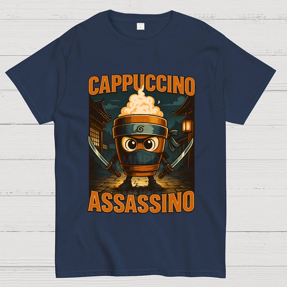 Italian Brainrot Cappuccino Assassino Beverage Coffee Lovers Unisex Geek T-Shirt