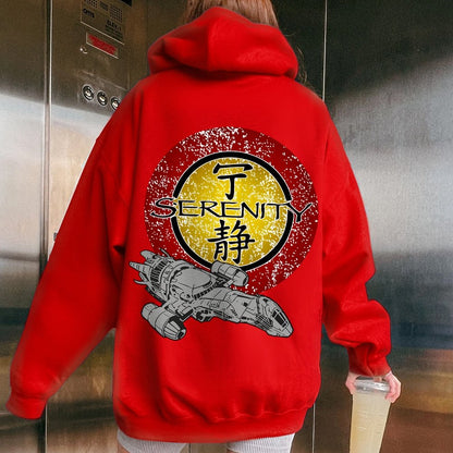Firefly Mysterious Spacecraft Printed Back Cotton Hoodie