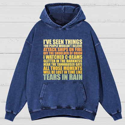 Tears In Rain Vintage Distressed Hoodie