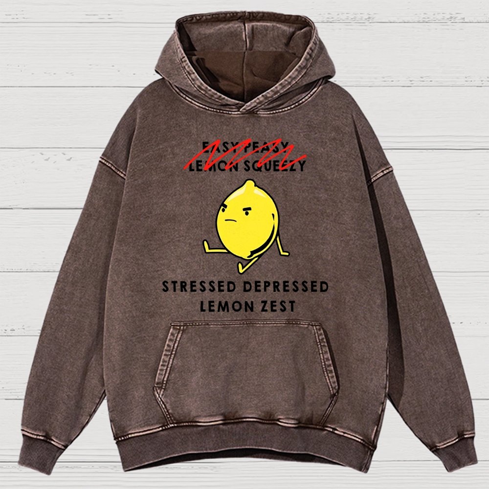Stressed Depressed Lemon Zest Vintage Distressed Hoodie