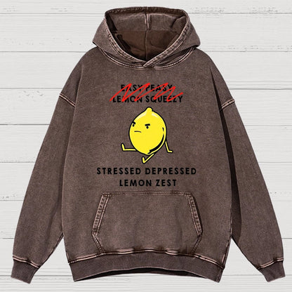 Stressed Depressed Lemon Zest Vintage Distressed Hoodie