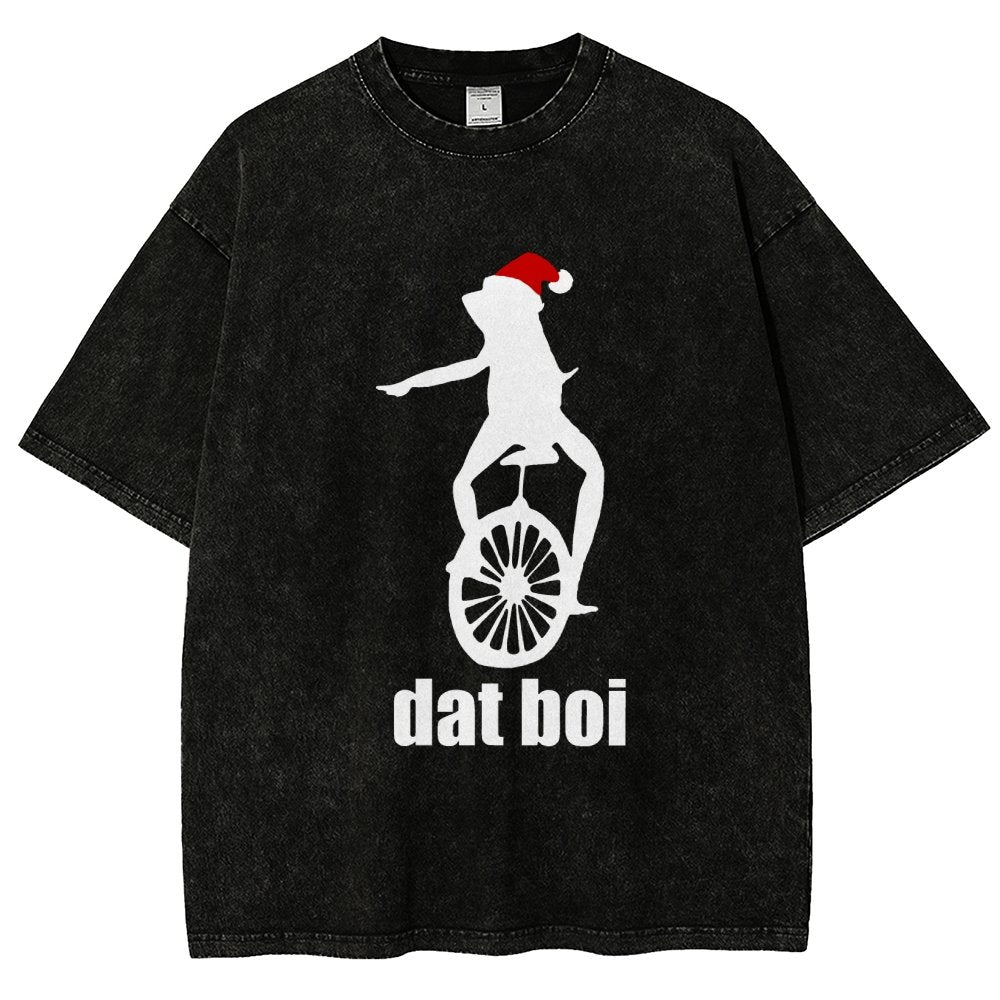 Christmas Here Comes Dat Boi Waddup Meme Vintage Distressed T-shirt