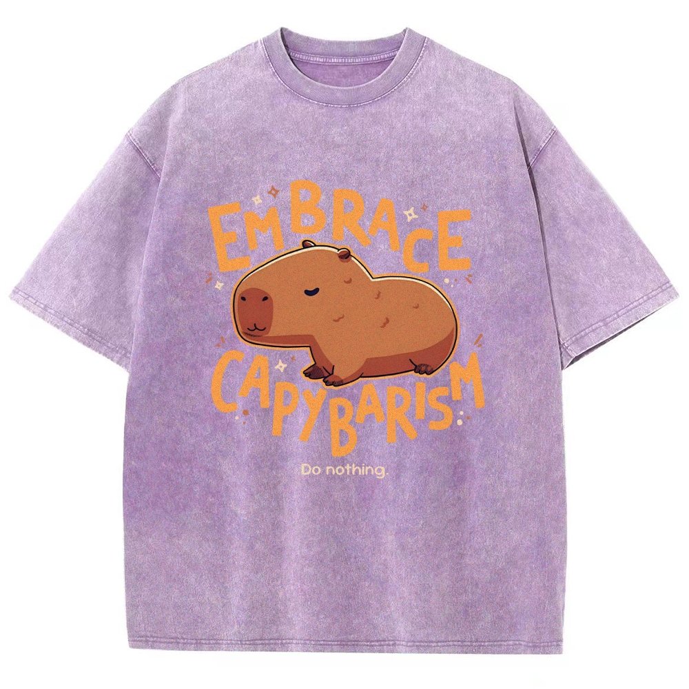 Capybarism Do Nothing Vintage Distressed T-shirt