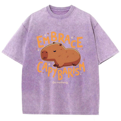 Capybarism Do Nothing Vintage Distressed T-shirt