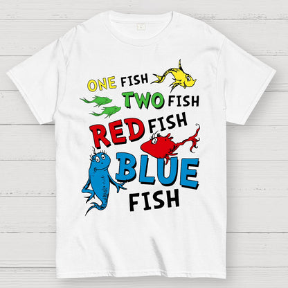 One Fish Two Fish,Reading Day Nerd Geek T-Shirt