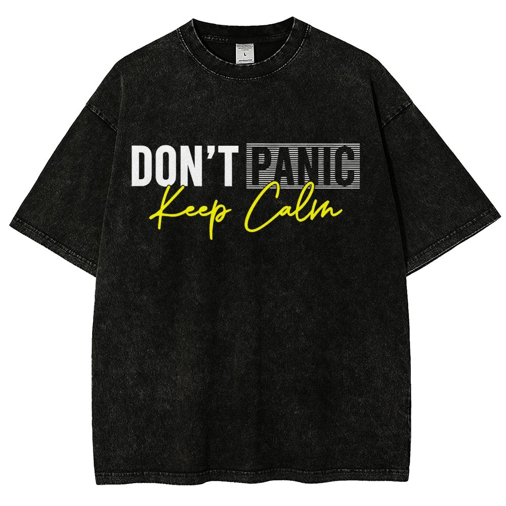 Don't panic keep calm Vintage Distressed T-shirt