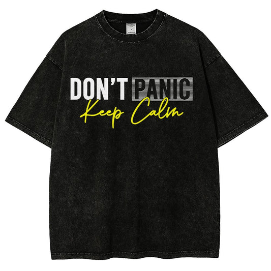 Don't panic keep calm Vintage Distressed T-shirt
