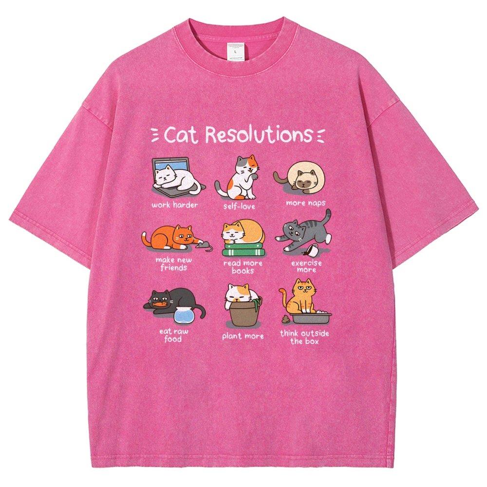 Cat Resolutions Vintage Distressed T-shirt