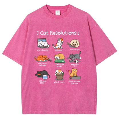Cat Resolutions Vintage Distressed T-shirt