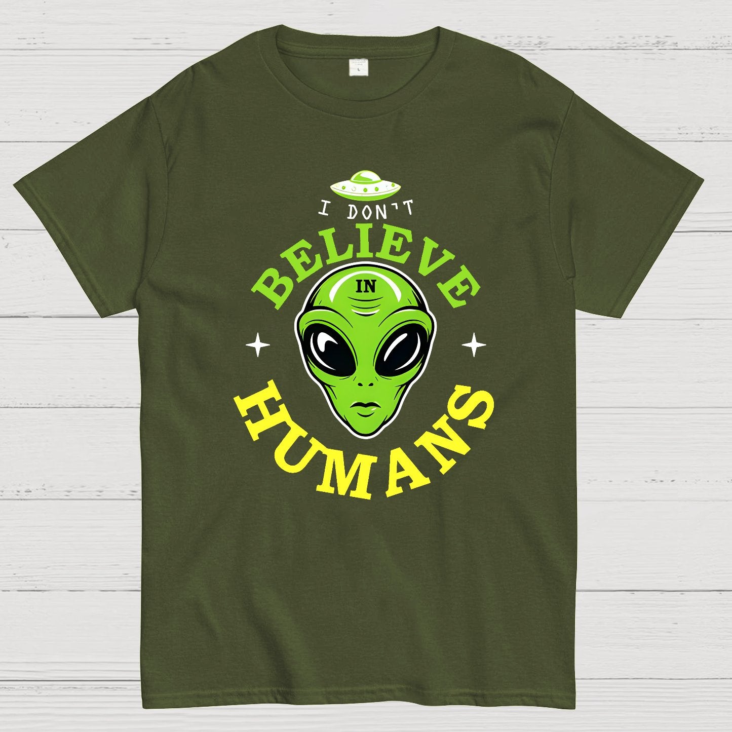 I Don't Believe in Humans Geek T-Shirt